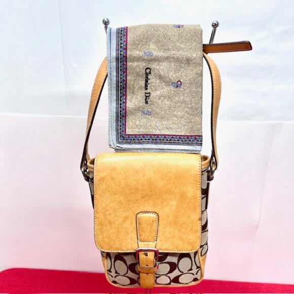 Men/Women Mini Coach Crossbody #6098 Leather & Convas  + Christian Dior  Handker - Picture 16 of 16